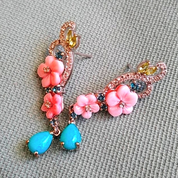 Jewelry - ARIZONA SLEEPING BEAUTY TURQUOISE & MULTI GEM EARR